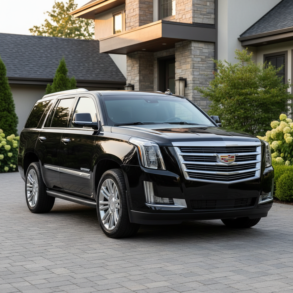 Freshly detailed three-row luxury SUV