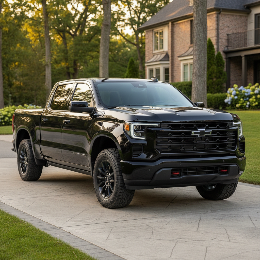 Freshly detailed pickup truck